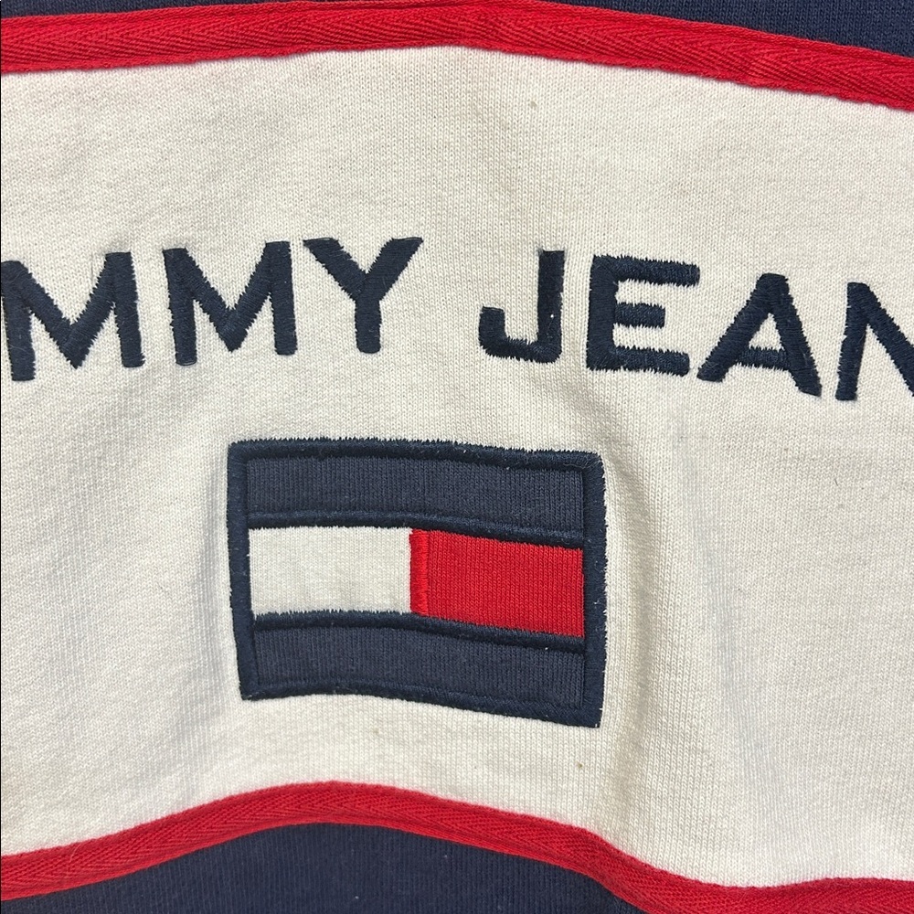 Tommy Hilfiger Navy White Red Rugby-Style Long Sleeve Polo - Picture 3 of 5